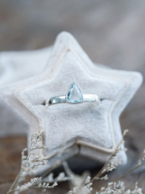 Triangle Aquamarine Ring - size 9