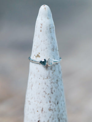 Triangle Blue Sapphire Ring - size 8