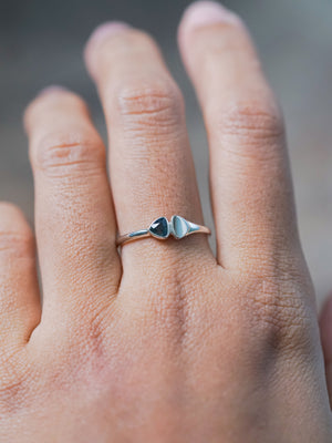 Triangle Blue Sapphire Ring - size 8