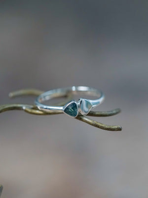 Triangle Blue Sapphire Ring - size 8