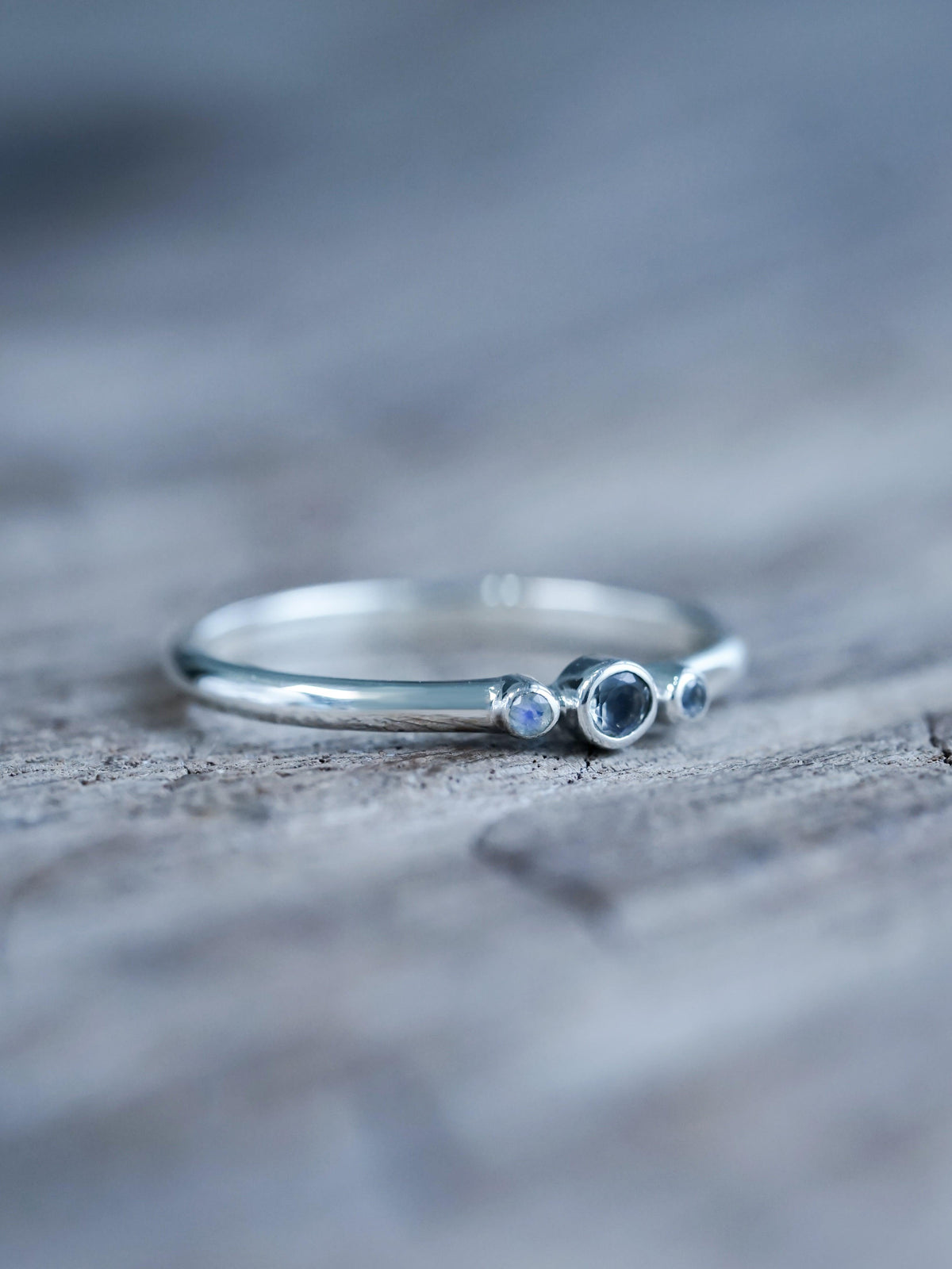 Triple Rainbow Moonstone Ring - Gardens of the Sun | Ethical Jewelry