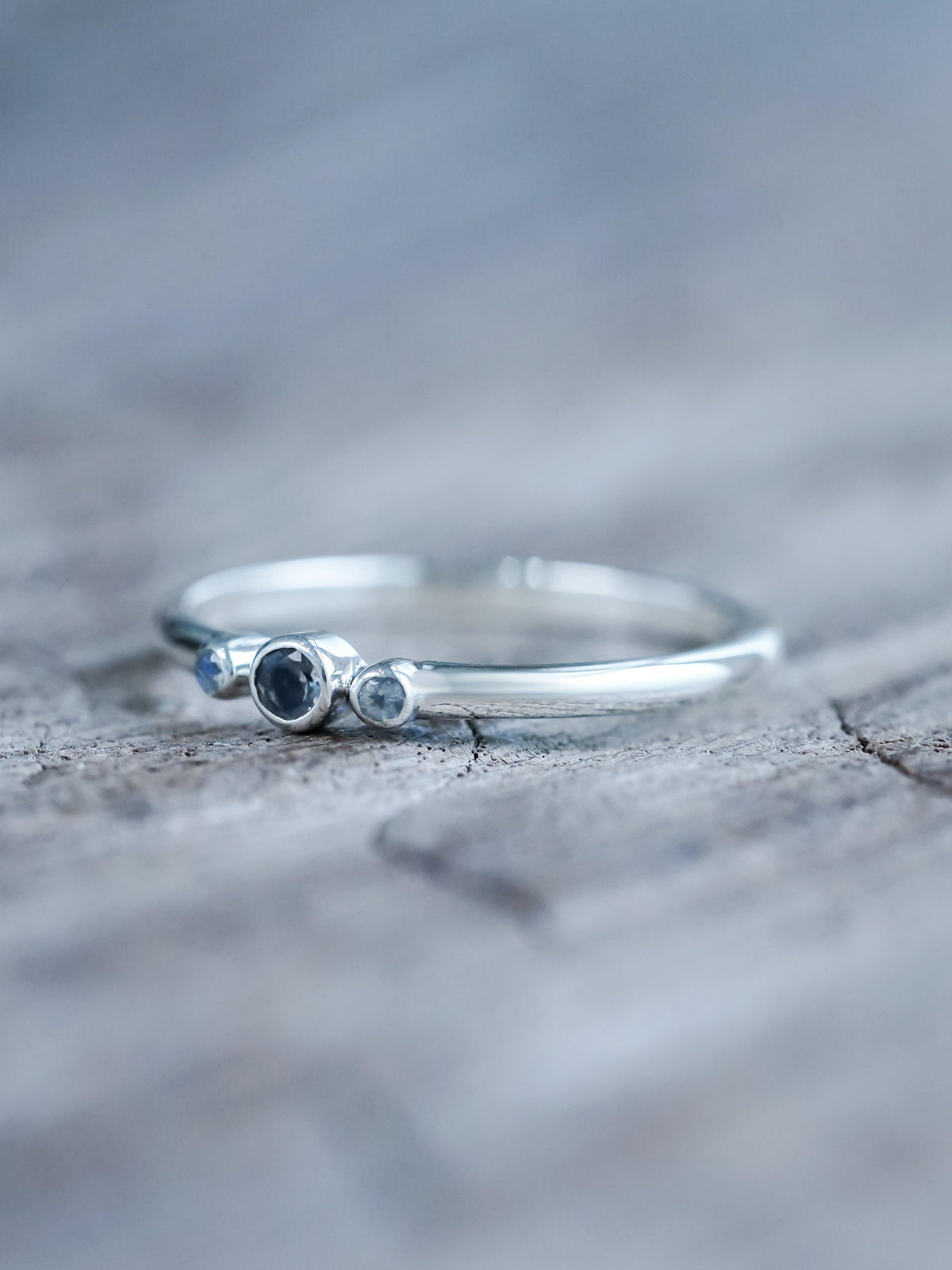 Triple Rainbow Moonstone Ring - Gardens of the Sun | Ethical Jewelry