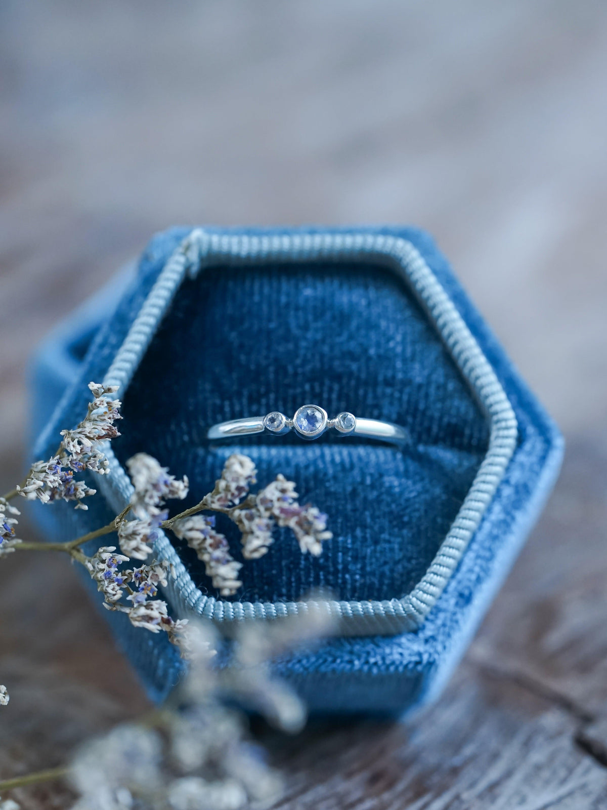 Triple Rainbow Moonstone Ring - Gardens of the Sun | Ethical Jewelry