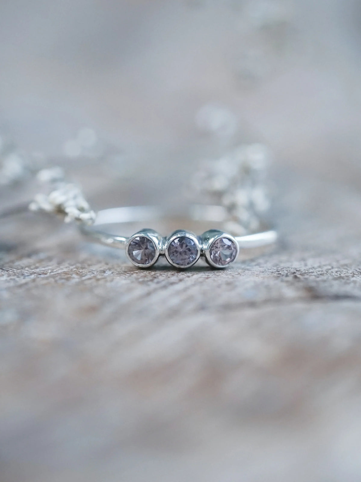 Triple Spinel Ring in Sterling Silver