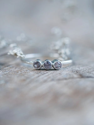 Triple Spinel Ring in Sterling Silver