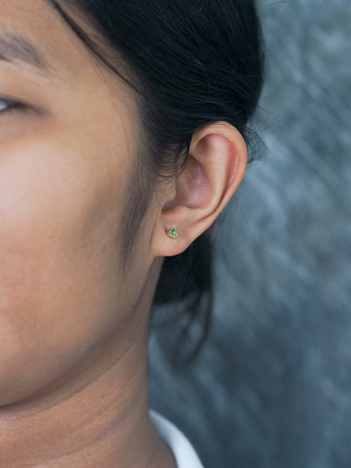 Tsavorite Garnet Earrings in Yellow Gold