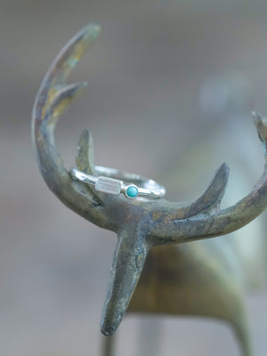 Turquoise and Zircon Gemstone Ring