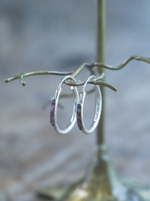 sapphire earrings silver hoop