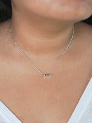 Wear Double Sapphire Necklace with dainty chain