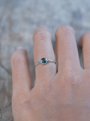 Wear Sapphire and Salt and Pepper Diamond Ring