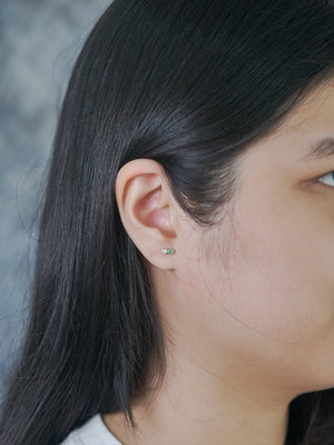 Wear Sustainable Emerald and Moonstone Stud Earrings