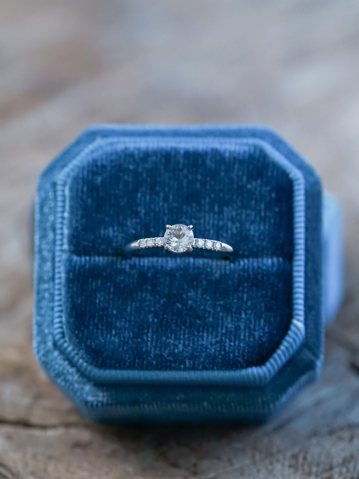 White Sapphire Ring in White Gold - Gardens of the Sun | Ethical Jewelry