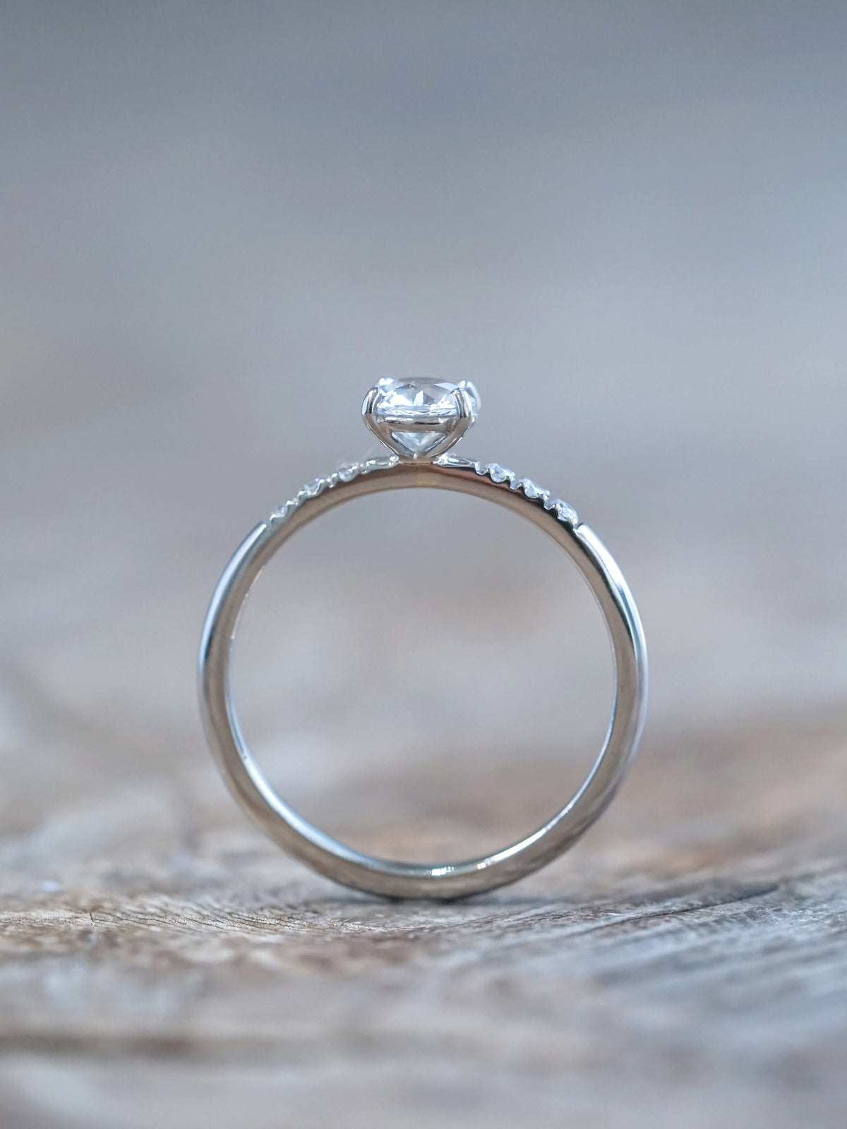 White Sapphire Ring in White Gold - Gardens of the Sun | Ethical Jewelry