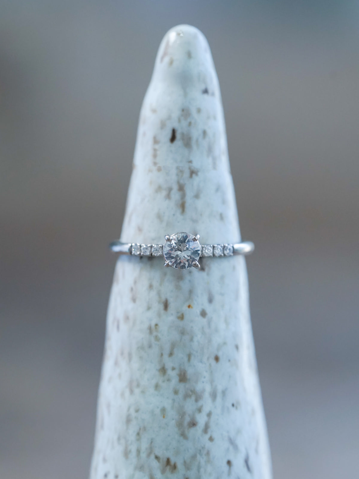 White Sapphire Ring in White Gold - Gardens of the Sun | Ethical Jewelry
