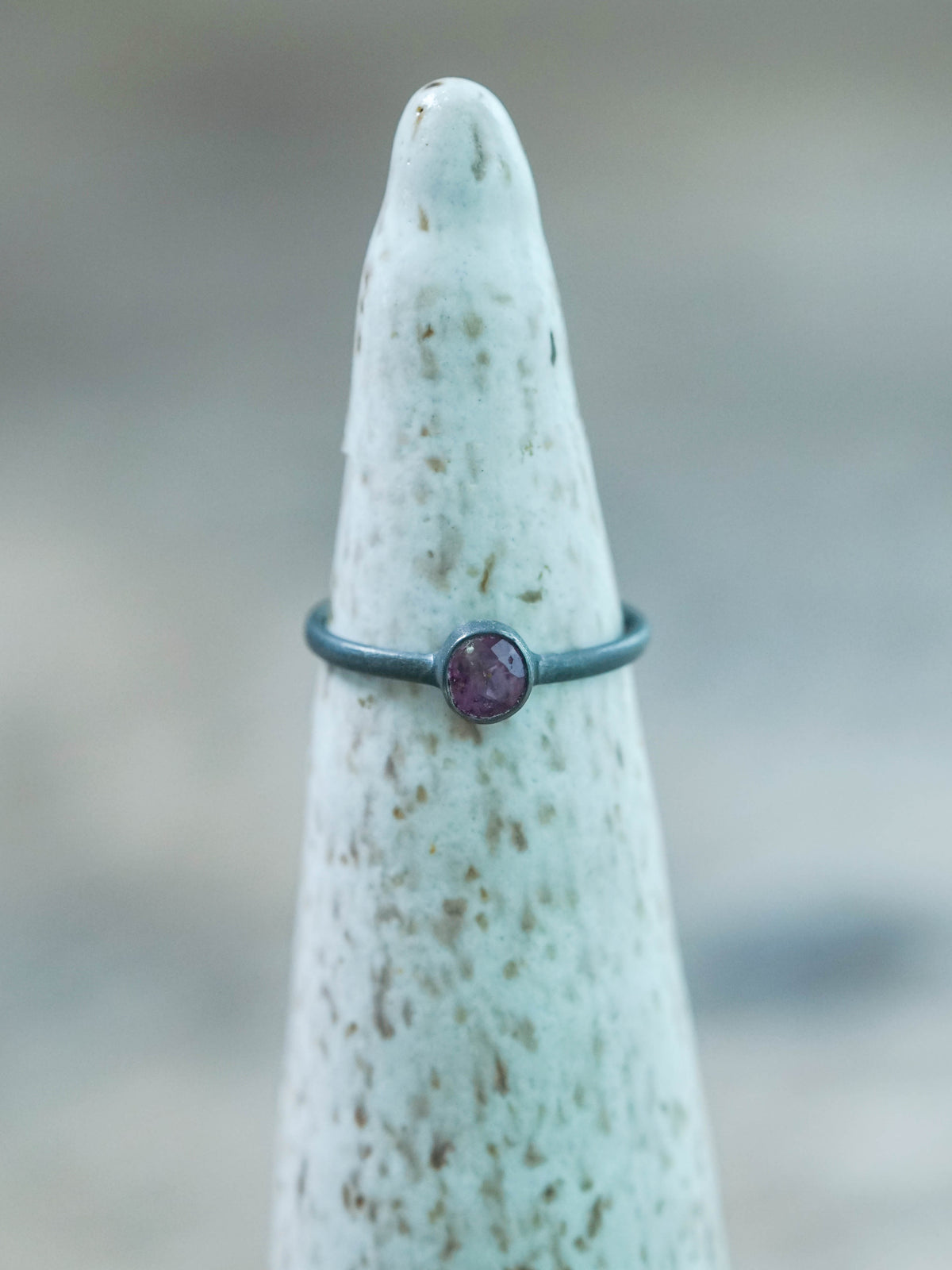 Winza Ruby Ring in Black Silver
