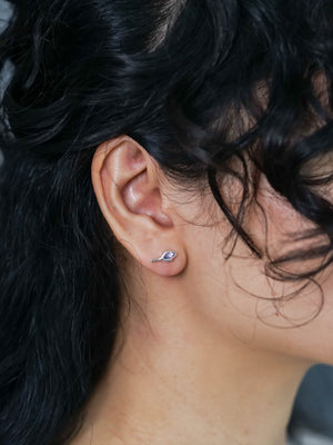 Wishing Bone Amethyst Earrings in Recycled Sterling Silver