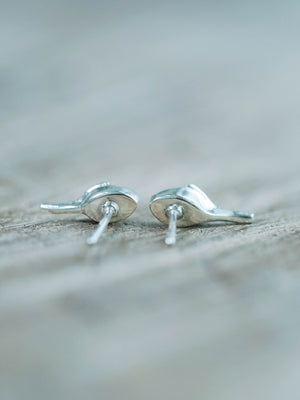 Wishing Bone Amethyst Earrings in Silver