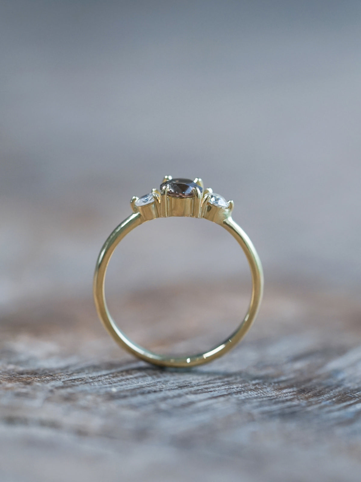 Zircon and Diamond Ring set in Ethical Yellow Gold