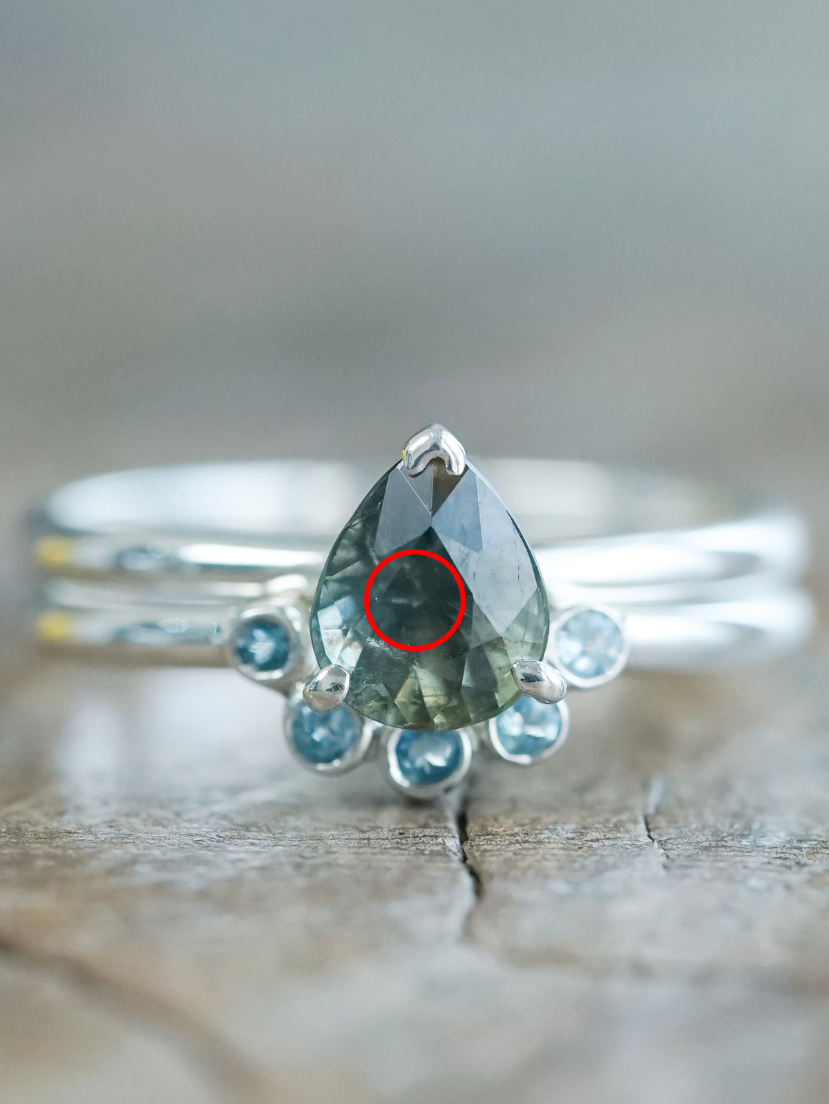 Sapphire and Aquamarine Ring Set