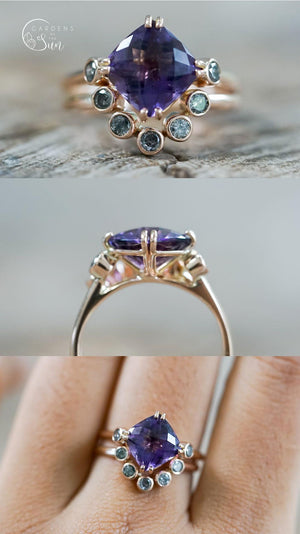 Custom Amethyst Ring in Gold - Gardens of the Sun | Ethical Jewelry