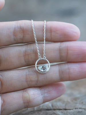 aquamarine stone necklace sterling silver