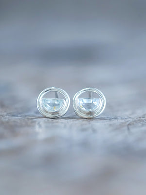 aquamarine stud earrings sterling silver