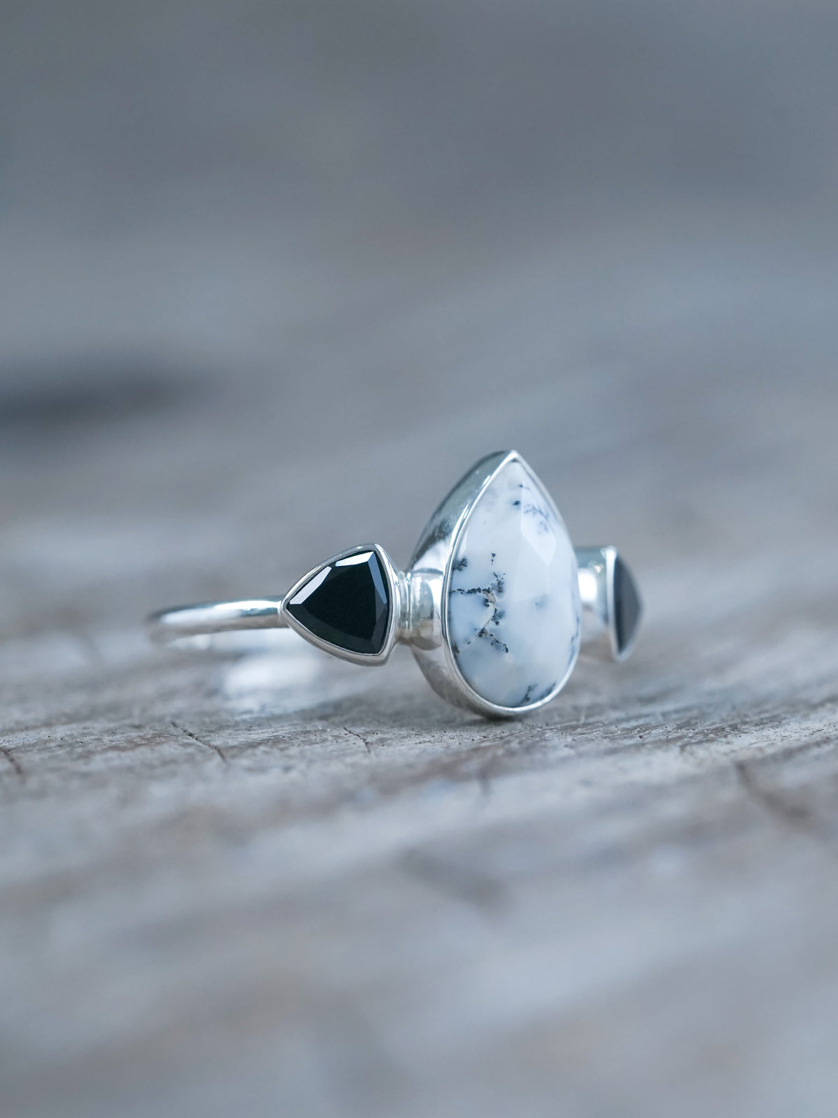 black spinel rings sterling silver