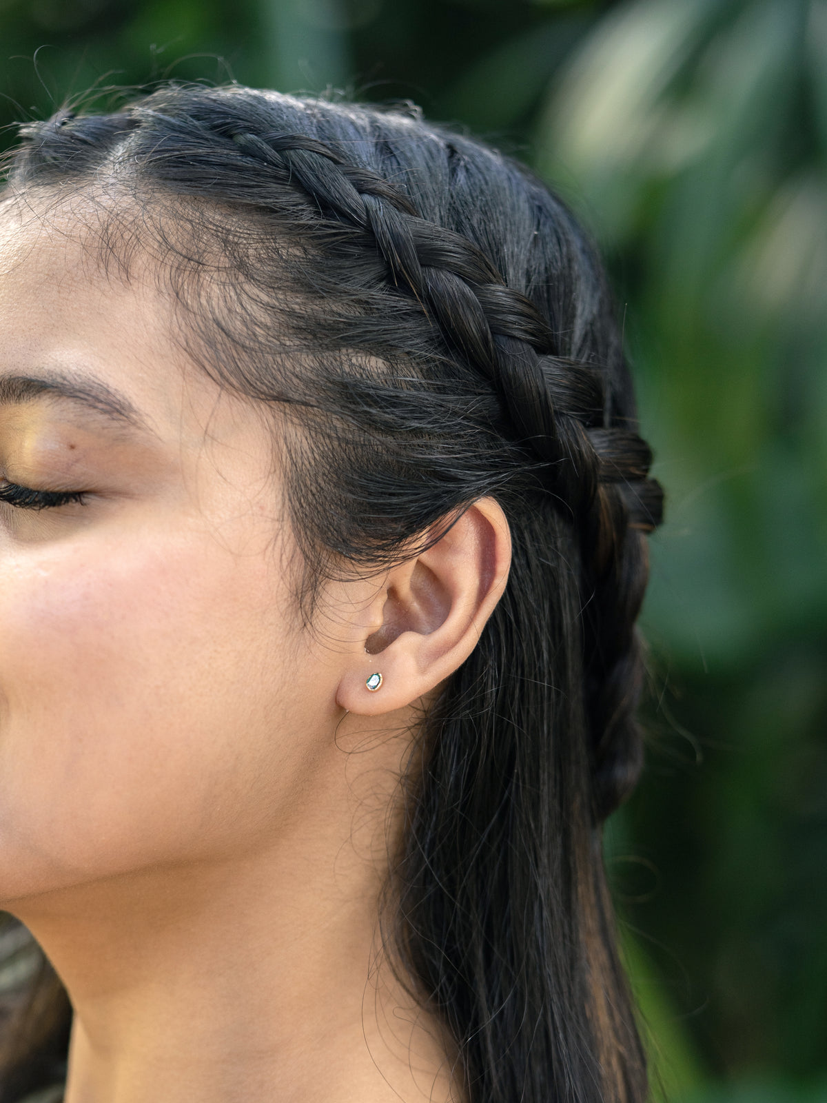 Blue Diamond Slice Earrings in Gold - Gardens of the Sun | Ethical Jewelry