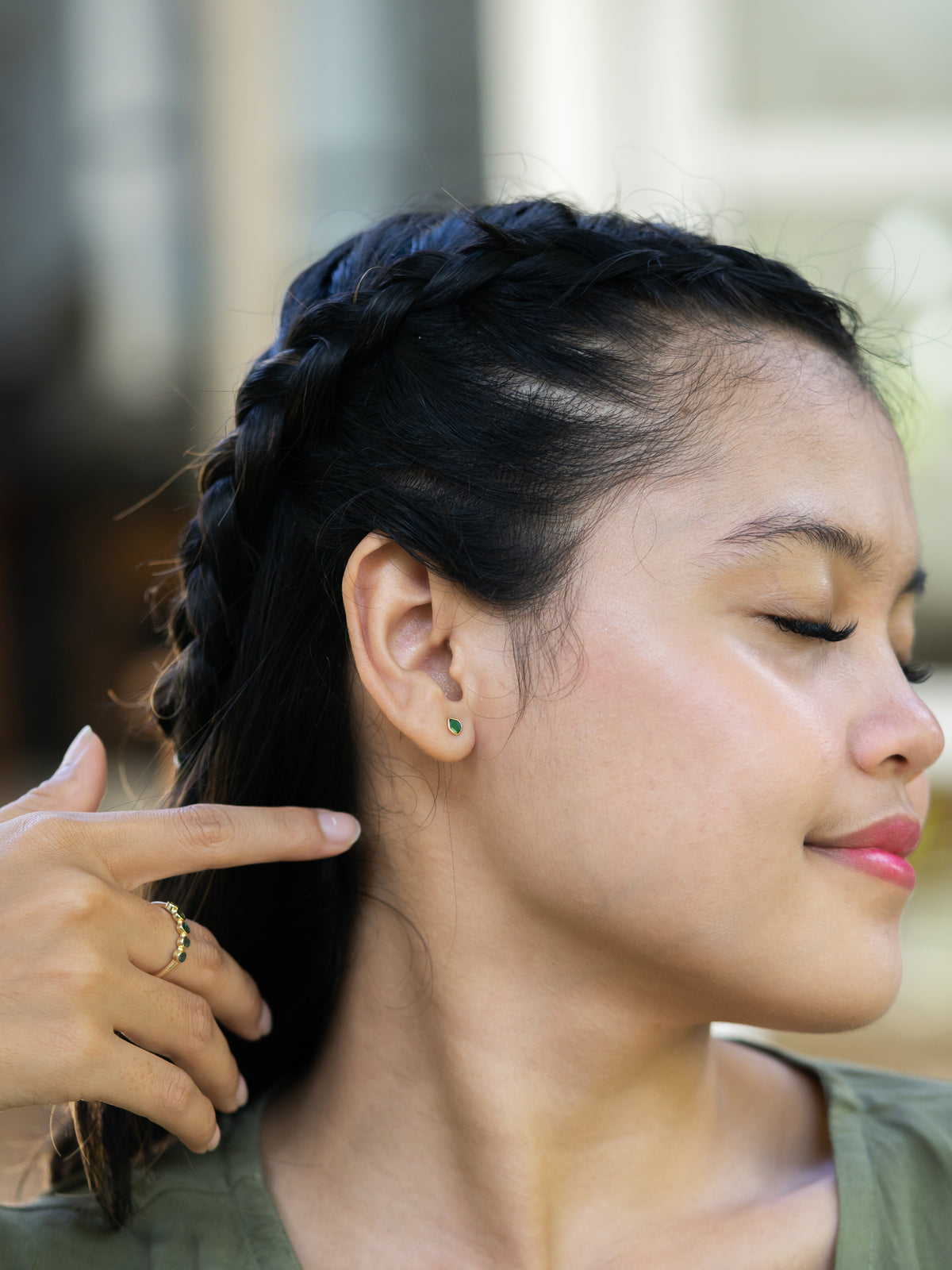 Blue Diamond Slice Earrings - Gardens of the Sun | Ethical Jewelry