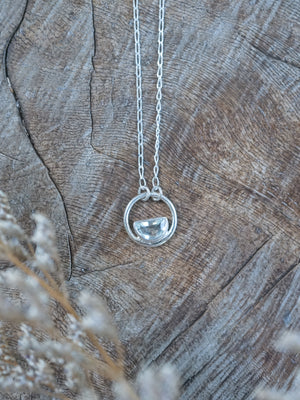 circle aquamarine birthstone necklace