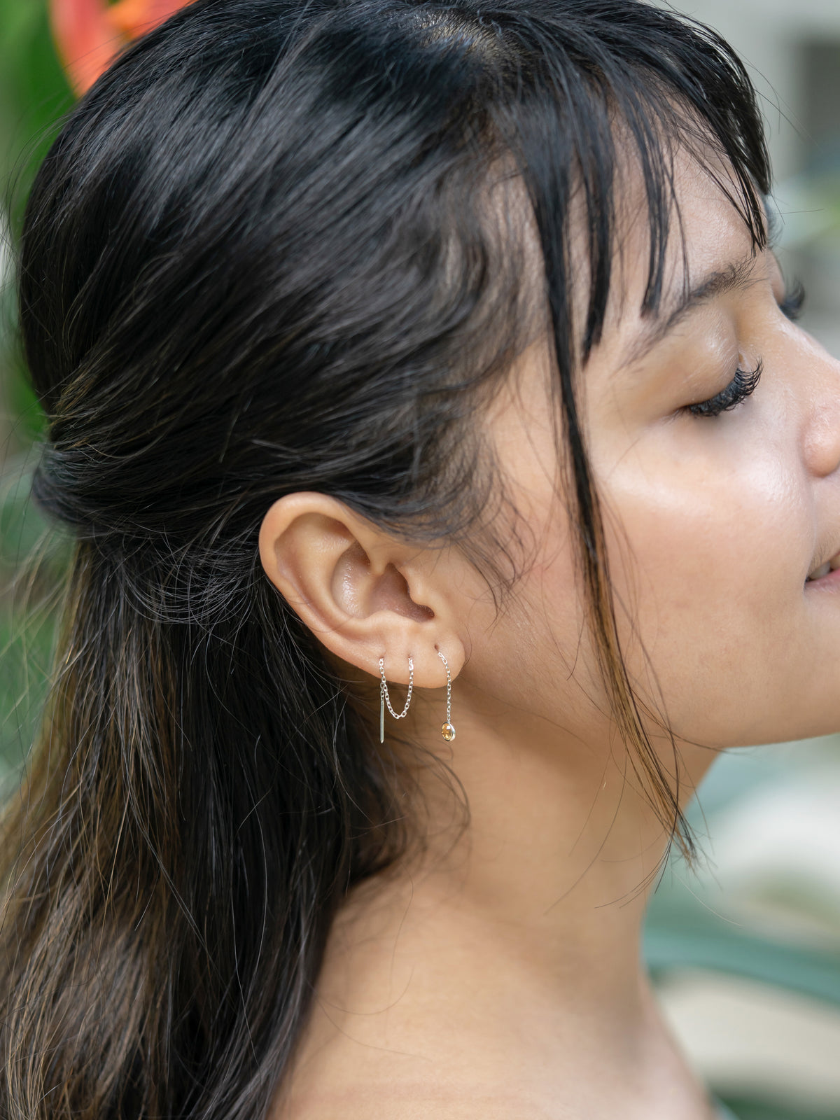 Citrine Threader Earrings - Gardens of the Sun | Ethical Jewelry