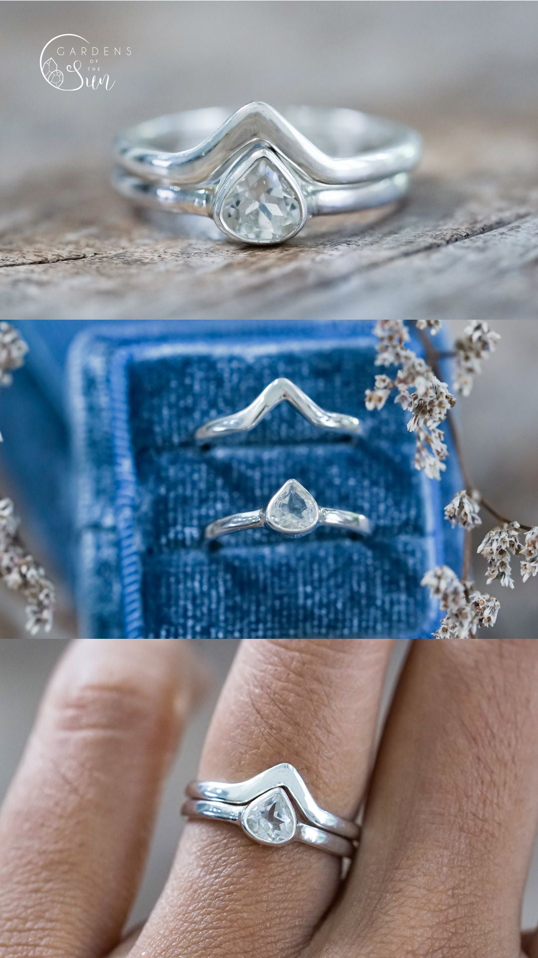 Custom Aquamarine Ring or Necklace in Silver