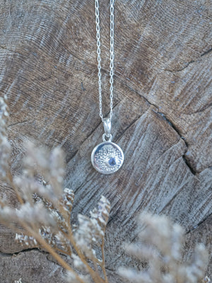 galaxy tanzanite drop necklace silver