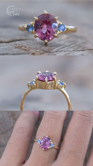 Custom Garnet Ring in Gold - Gardens of the Sun | Ethical Jewelry