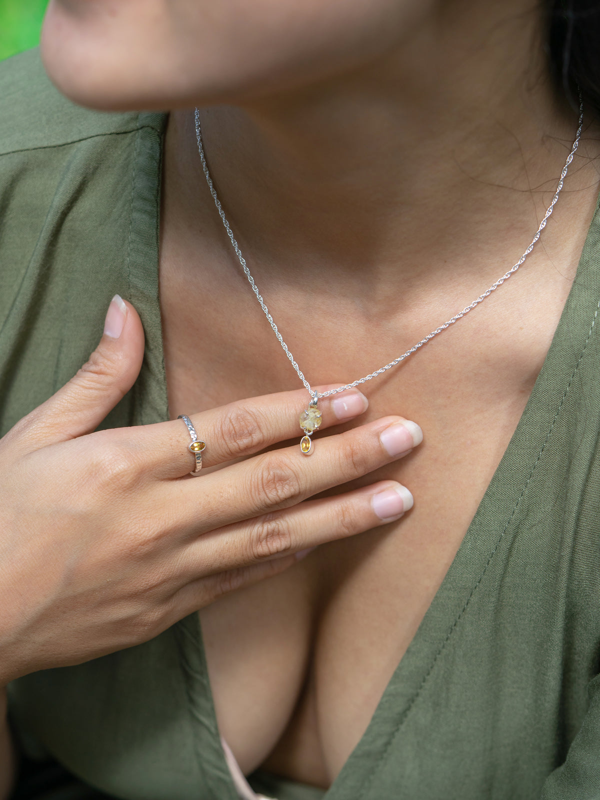 Montana Sapphire and Citrine Necklace - Gardens of the Sun | Ethical Jewelry