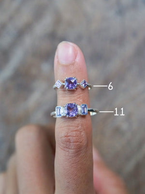 Amethyst and Sapphire Ring - size 6 & 11