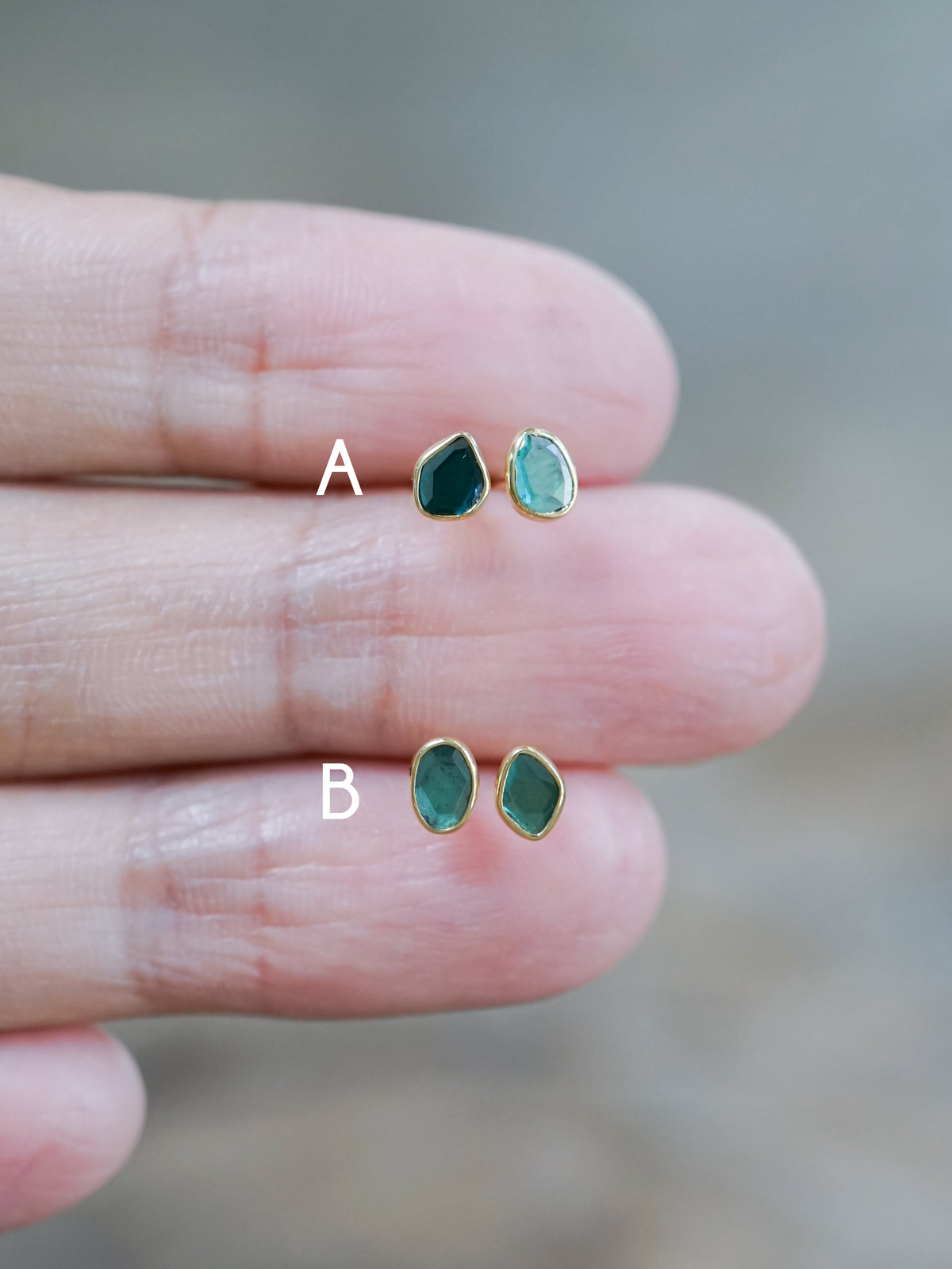 Blue Diamond Slice Earrings - Gardens of the Sun | Ethical Jewelry