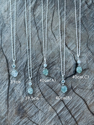 Aquamarine Gemstone Chain Layered Choker Necklace Luna Tide