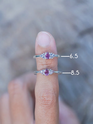 Pear Garnet and Spinel Ring