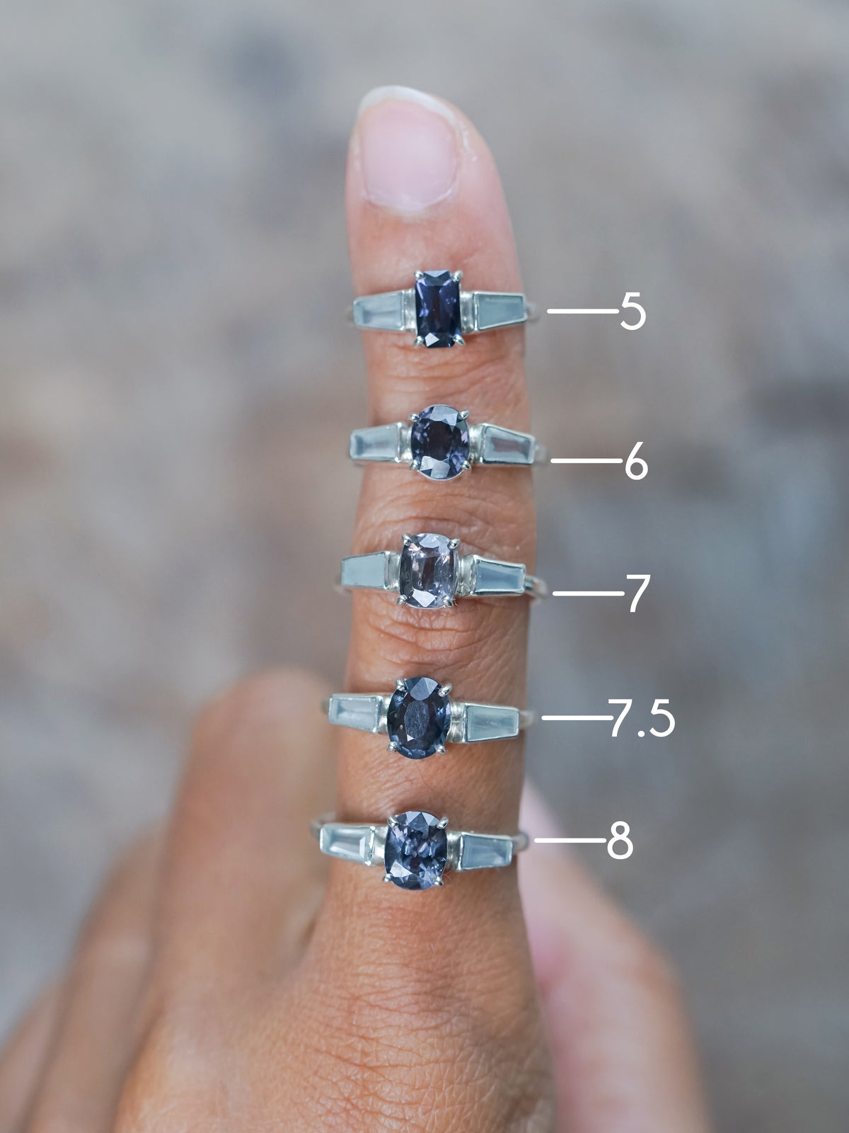 Spinel and Aquamarine Ring