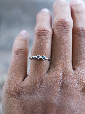 pink spinel ring with sapphire gem