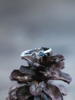 pink spinel ring with sapphire gemstone