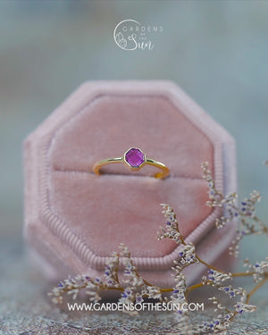 Portrait Cut Pink Sapphire Ring in Ethical Gold