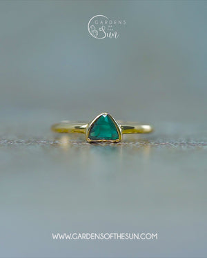 Blue Diamond Slice Ring in Ethical Gold