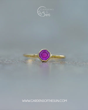 Portrait Cut Pink Sapphire Ring in Ethical Gold