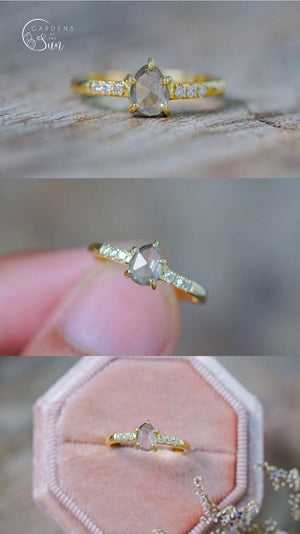 Custom Rose Cut Montana Sapphire Ring in Gold - Gardens of the Sun | Ethical Jewelry