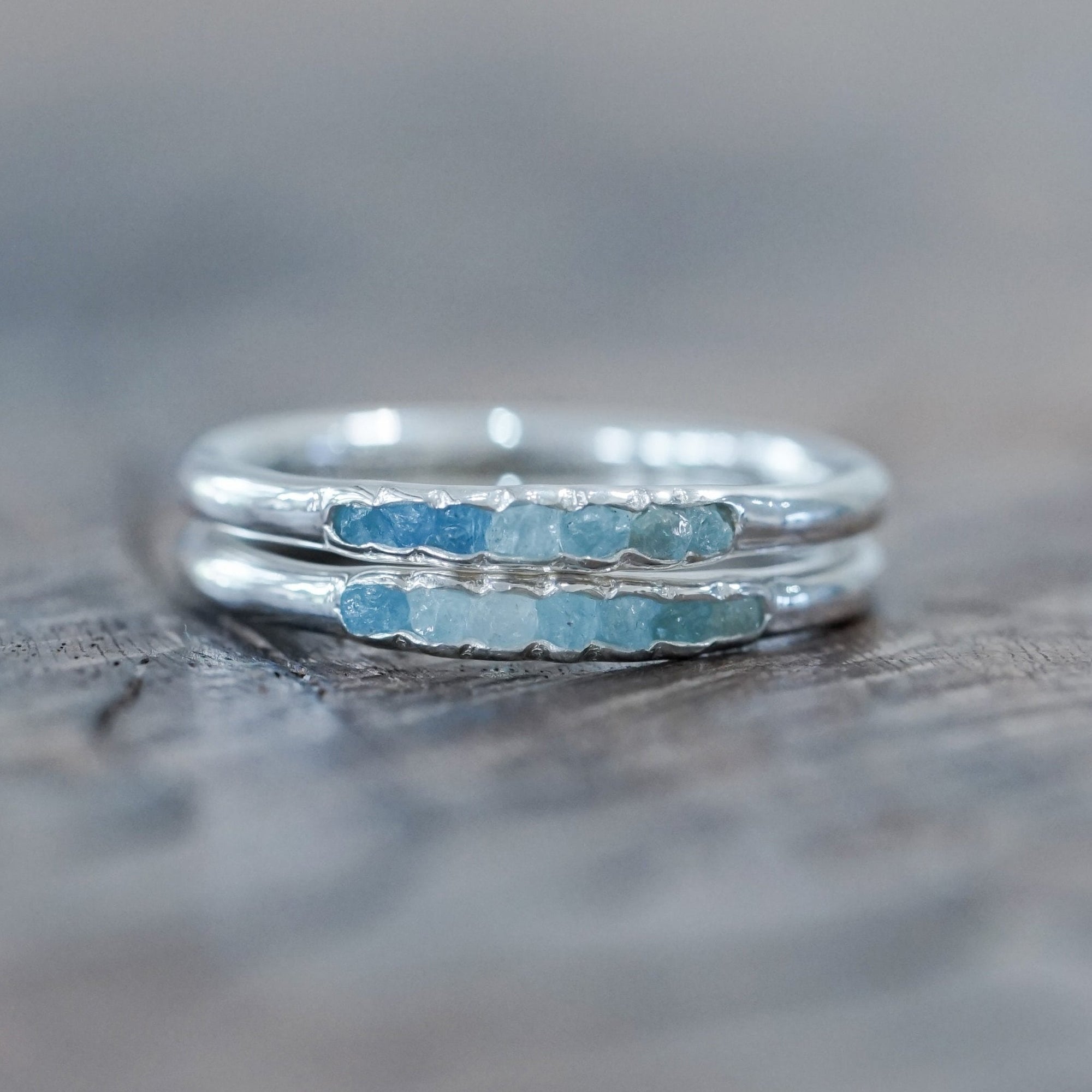 Rough Aquamarine Ring with Hidden Gems - Gardens of the Sun | Ethical Jewelry