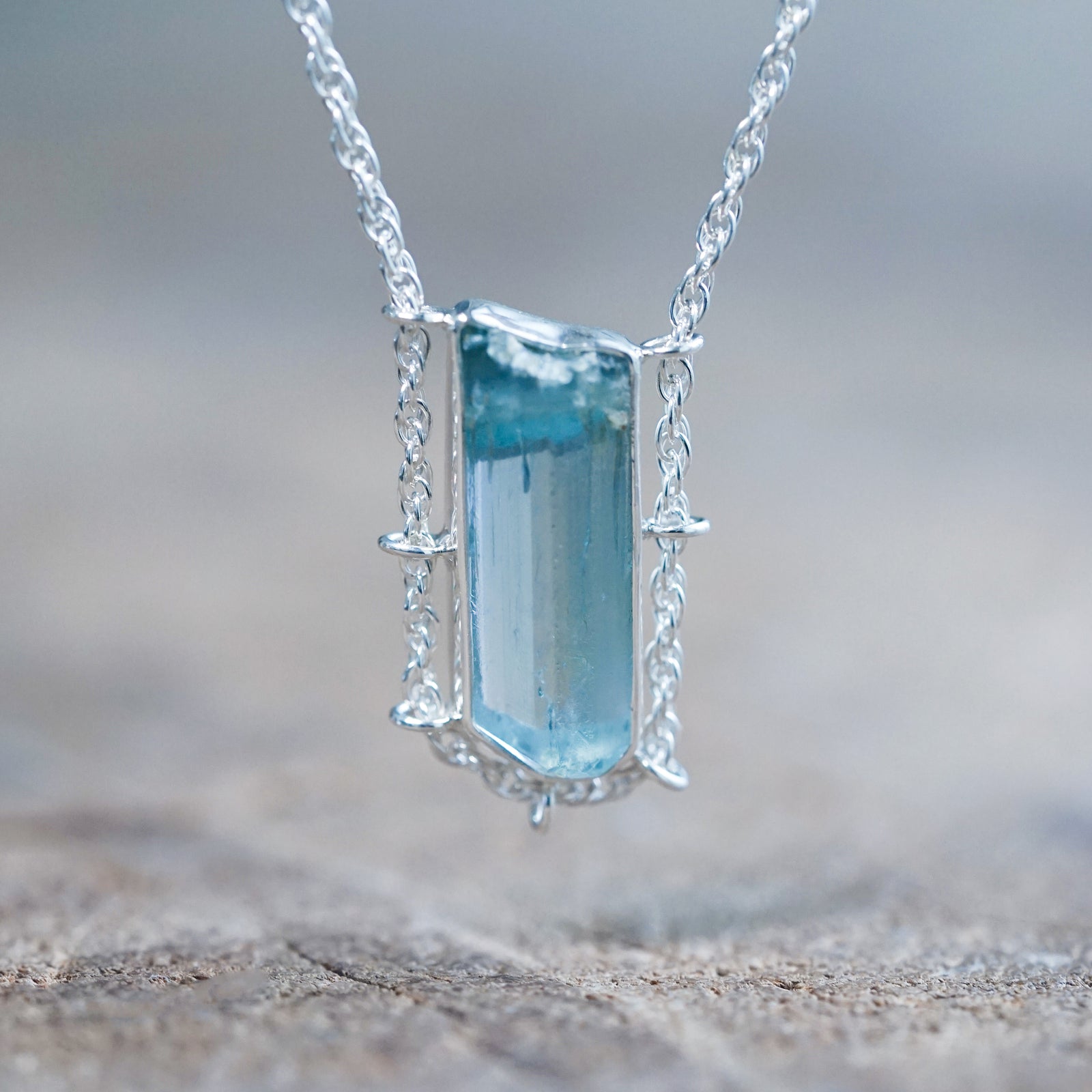 Aquamarine Crystal Necklace