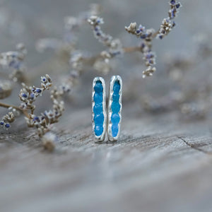 Blue Hauyne Earrings with Hidden Gems