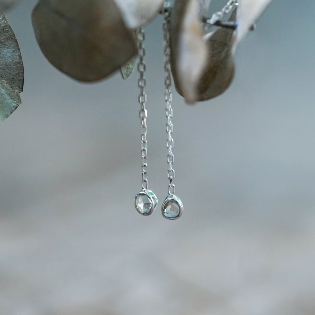 Borneo Diamond Ear Threaders - Gardens of the Sun | Ethical Jewelry